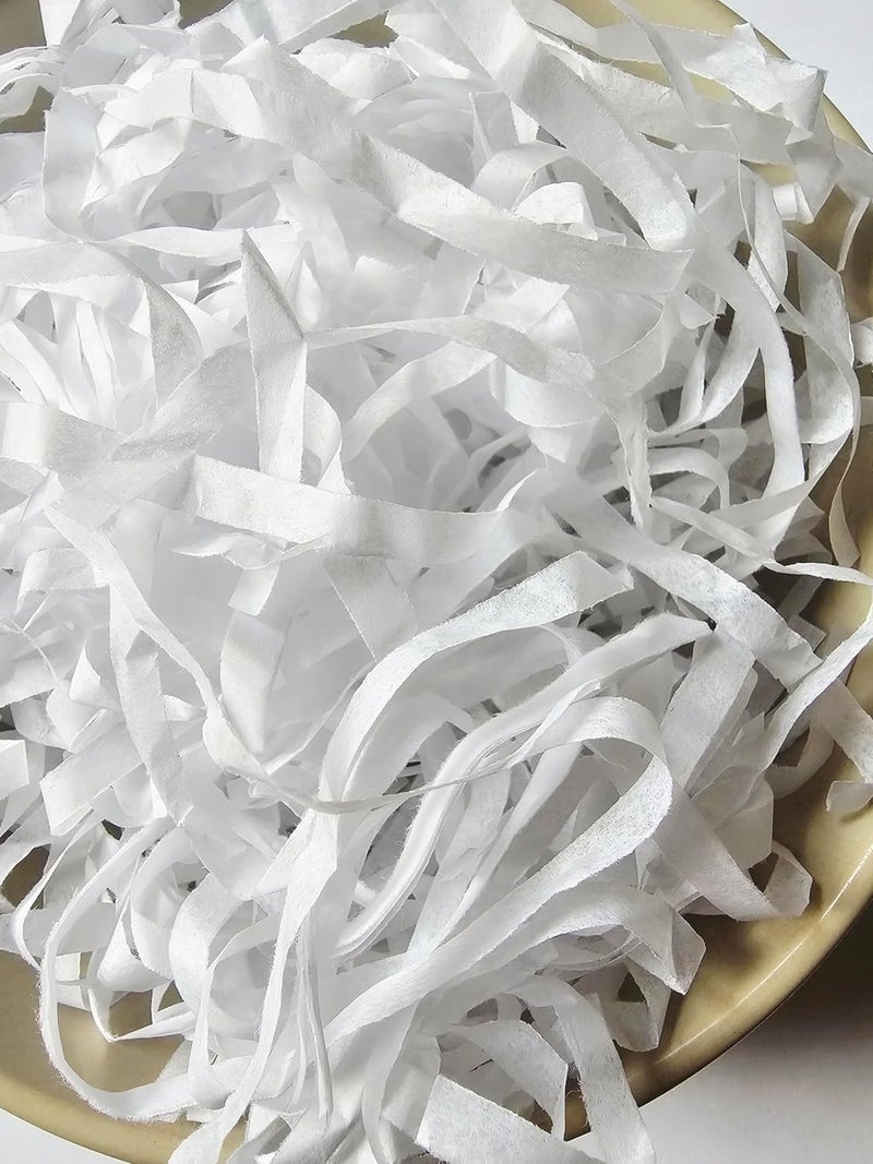 InsideMyNest Snow White Shredded Tissue Paper Shred Hamper Gift Box Basket Filler Fill Christmas Winter(60g) - Image 3